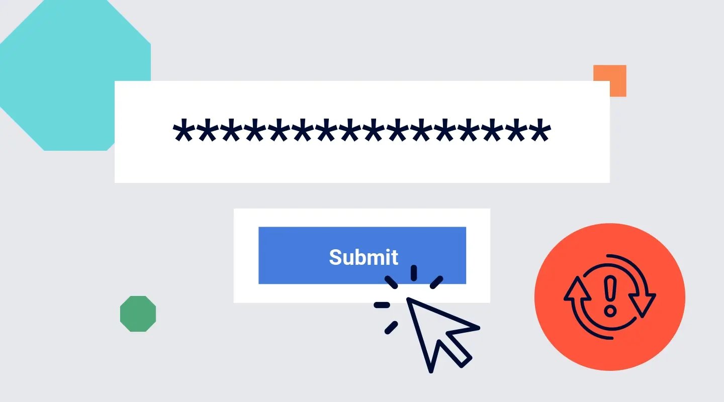 Illustration showing password being submitted
