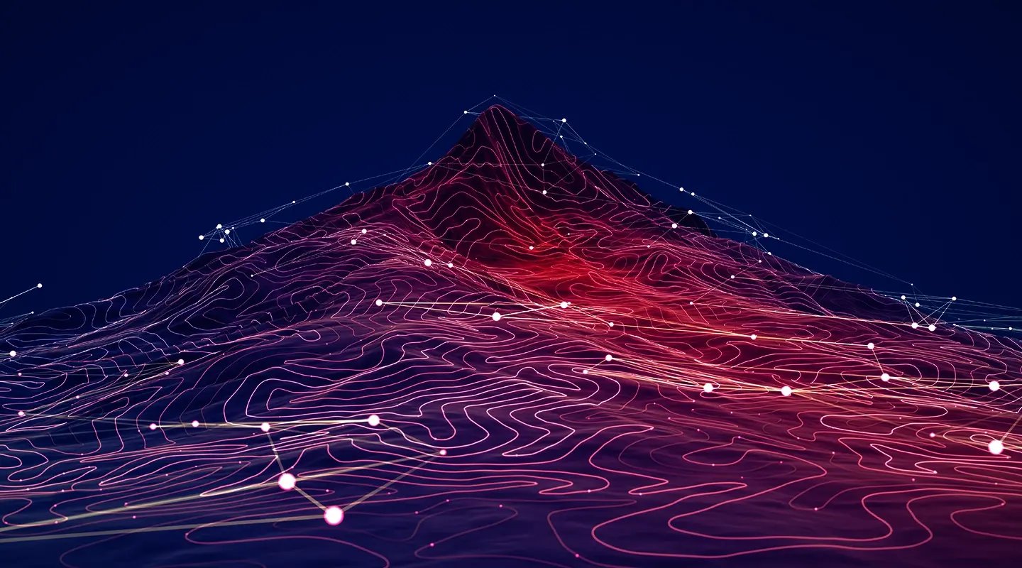 Abstract digital landscape representing the evolving cybersecurity landscape