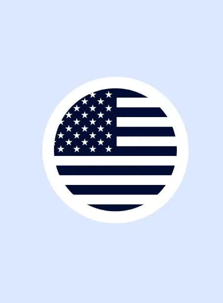 US flag in circle