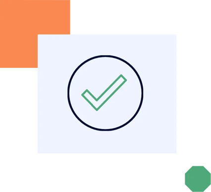 Graphic of a green tick in a circle, representing keeping track of authorized users