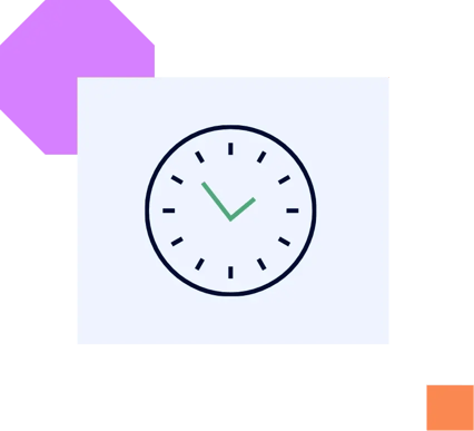 Graphic of a clock representing firewall maintenance - keeping up-to-date
