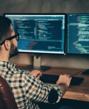 Man looking at a computer screen