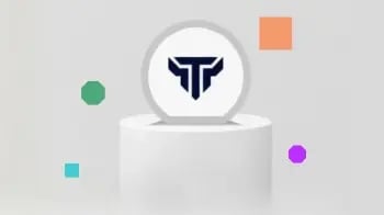 Image of Titania logo surrounded by graphical shapes