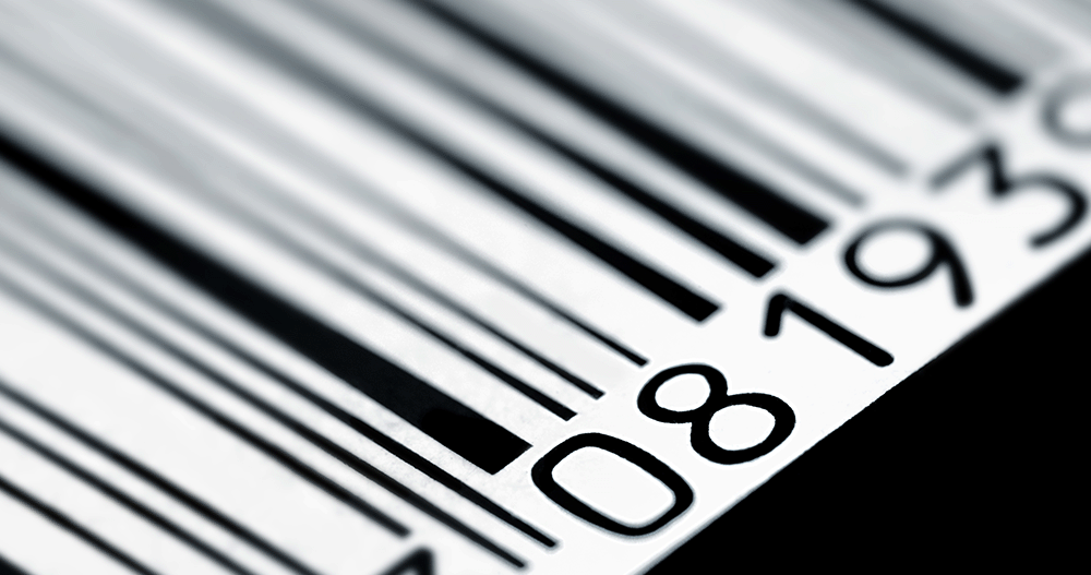 Close up of retail bar code.