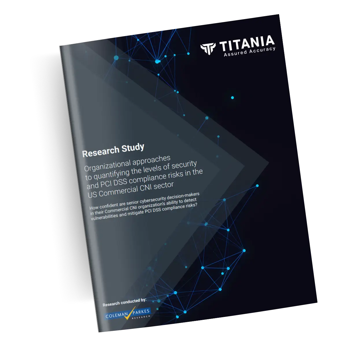 Titania Research Report cover titled 'Organizational approaches to quantifying the levels of security and PCI DSS compliance'