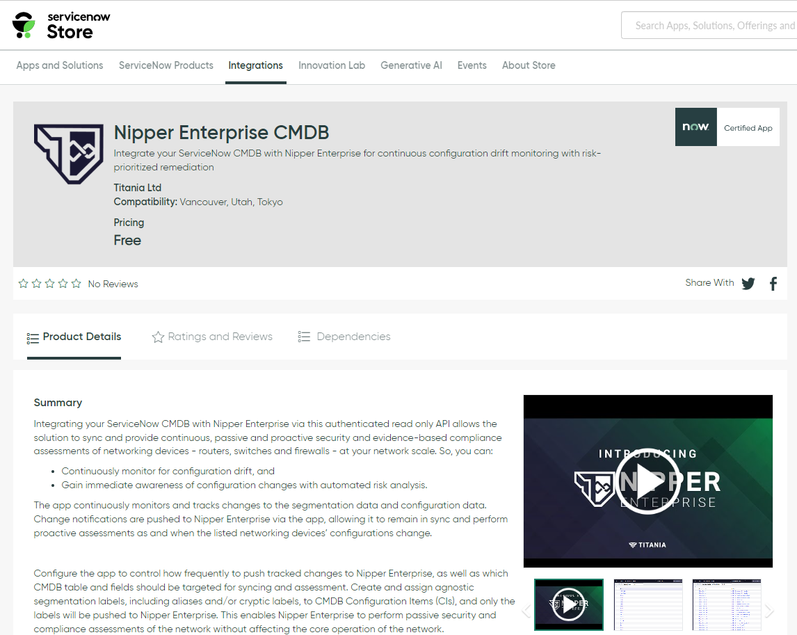 Nipper Enterprise now integrates with ServiceNow CMDBs for continuous